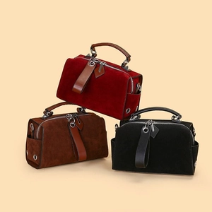 Borsa Boston Vintage Donna Camoscio Pelle PU Borsa A Mano Spalla Tracolla Retro Casual Viaggio
