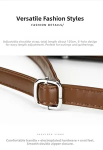 Detail of adjustable 120cm brown leather strap with silver buckle and eight adjustment holes
