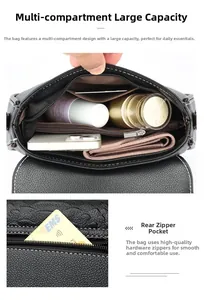 Détails de la grande capacité avec compartiments multiples et poche zippée arrière du sac