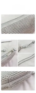 Detalle de brillantes diamantes de imitación plateados y diseño de nudo en la correa