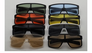 Collection de lunettes de soleil de sport à haut plat en huit couleurs de monture et verres