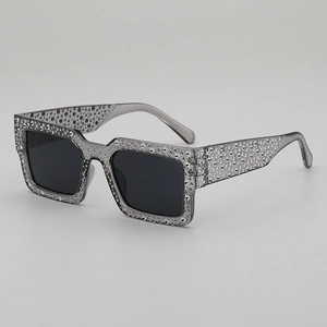 Sunglasses Rectangular Rhinestone Sparkly Square Large Frame PC For Party Retro Hip Hop Disco Streetwear Unisex