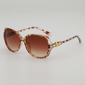 Retro Damen Oversize Sonnenbrille mit Schildpatt-Rahmen und braunem Verlauf