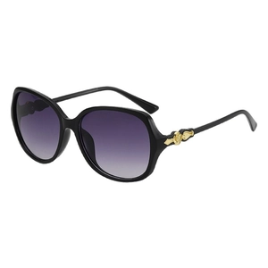 Damen Übergroße Sonnenbrille mit lila Verlaufsgläsern und goldenen Akzenten