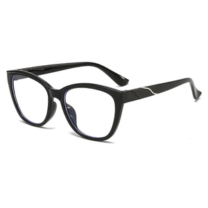 Cat Eye Anti Blue Light Glasses Frame For Women Retro Plain Optical Eyewear With Metal Decoration Lightweight PC