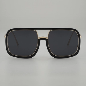 Fashion Square Sunglasses With Double Bridge UV400 Protection Metal PC Frame Vintage Eyewear For Men Women