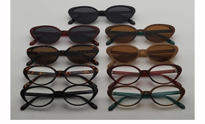 Collezione di occhiali da sole cat eye rétro in vari colori e finiture di montatura