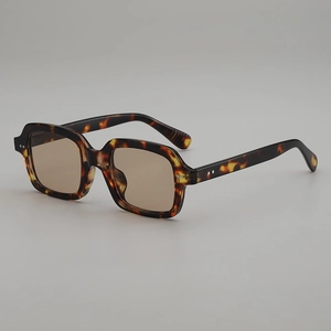 Retro Square Frame Sunglasses UV400 Protection PC Frame AC Lens With Metal Rivets Vintage Fashion Eyewear For Men Women