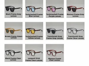 Collection of retro round sunglasses and clear lenses in various frame colors