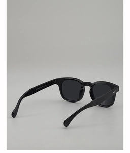Detail view of model ZN3938 hinge and inner temple specifications on retro round sunglasses