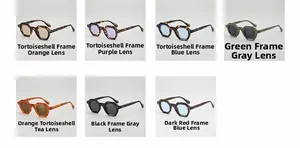 Detailed grid showing multiple color options for geometric hexagonal frame sunglasses