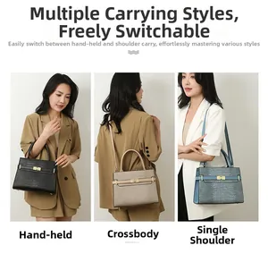 Three ways to wear the snakeskin texture handbag: handheld, shoulder, and crossbody style