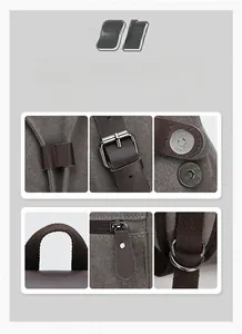 Close-up of canvas texture, alloy buckles, and precise stitching on fashion backpack