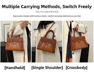 Vues détaillées du sac plissé rétro montrant les styles à main, épaule et en bandoulière