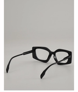 Detail view of model ZN3810 black rectangle eyewear showing inner temple specifications