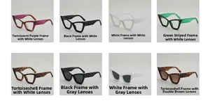Detailed collection of vintage cat-eye sunglasses in multiple colors and frame patterns