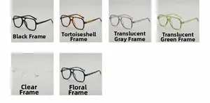 Montures de lunettes rétro à double pont en six couleurs assorties pour hommes et femmes