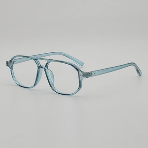Vintage Pilot Square Eyeglass Frames Double Bridge Anti Blue Light Clear Lens PC Frame Fashion Glasses For Men Women