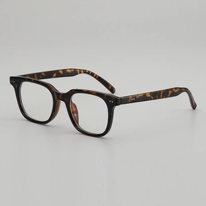 Square Glasses Frame Anti Blue Light PC Retro Rivet Decoration Clear Lens Non Prescription Fashion For Unisex
