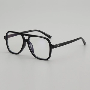 Lunettes Optiques Pilot Rétro À Double Pont Monture PC Anti Lumière Bleue Mode Pour Hommes Femmes