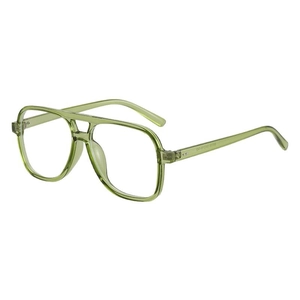 Lunettes aviateur vert avocat translucide avec design classique à double pont
