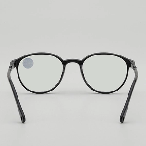 Klassische schwarze runde Lesebrille mit Blaulichtfilter-Resinlinsen Stärke +1,50 Dioptrien