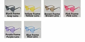 Selection of butterfly-shaped rimless sunglasses for kids in six vibrant colors