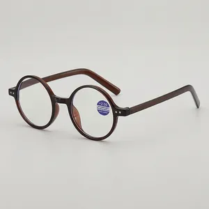 Retro round tortoise shell reading glasses with blue light blocking lenses and +2.00 strength