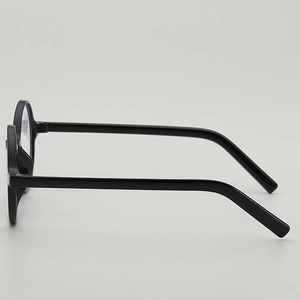 Minimalist round black matte frames reading glasses for men and women side view