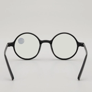 Classic black round frame reading glasses with anti-blue light lenses for men and women