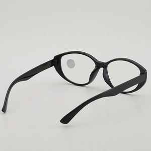 Classic black full-rim reading glasses with blue light blocking lenses in 2.50 strength