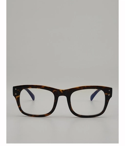 Macro detail of tortoiseshell acetate frame with silver rivet accents on wide glasses