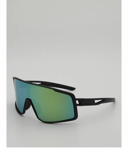 Detail of cycling sunglasses with gradient lens and ventilated temples for airflow