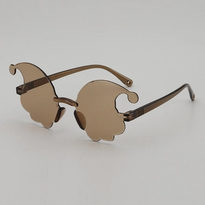 Kids Ghost Shape Sunglasses Novelty Rimless Party Glasses PC Frame UV400 For Boys Girls Halloween Photo Props