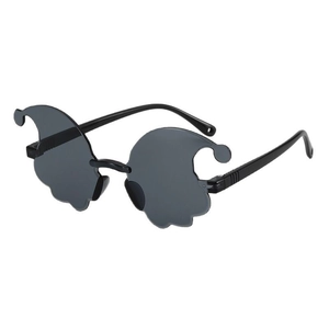 Funny ghost-shaped party sunglasses with black wave lenses for kids photo props