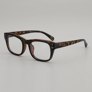 Men Women Retro Square Optical Glasses Frame Anti Blue Light PC Rivet Eyewear Vintage Fashion Plain Lens Eyeglasses