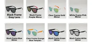Multi-color selection of outdoor sports sunglasses with UV protection and mirrored lenses