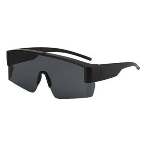 Mattschwarze Oversize Radsport-Sonnenbrille mit UV-Schutz für Outdoor-Sportarten