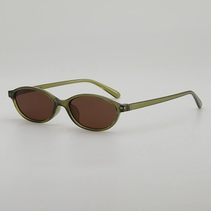 Retro Ovale Sonnenbrille PC Rahmen AC Gläser UV400 Schutz Vintage Hip Hop Streetstyle Für Damen Herren