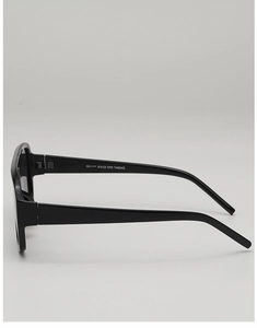 Side view of retro black square sunglasses showing thick temples and model ZN3841 specs