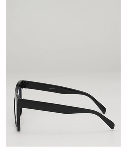 Close-up of matte black square eyeglass frame with WF1272 model detail on the temple