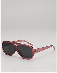 Detail shot of the inner temple marking CAY-8018 on retro burgundy double bridge sunglasses