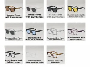 Grille montrant les options de couleurs pour lunettes de soleil rondes UV400