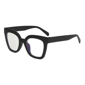 Chic square black leopard frames with blue light blocking lenses in a 45-degree view