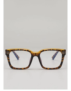 Détail de monture de lunettes écaille de tortue avec accents métalliques et branche bleue