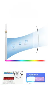 Blue light blocking test showing UV400 protection on children's round glasses frame