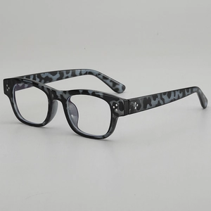 Retro Square Frame Glasses Fashion UV400 Protective Decorative Eyewear With Metal Rivets PC Frame For Men And Women