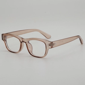 Fashionable tea brown square full-rim glasses frame with retro style for women and men