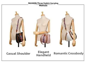 Ensemble de sacs 3 pièces noir, rose et blanc avec bandoulières ethniques colorées