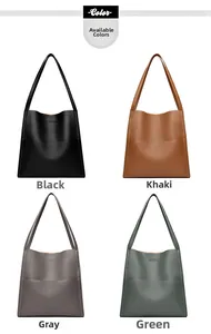 Detailed comparison of four colors for the minimalist lychee textured leather tote bag